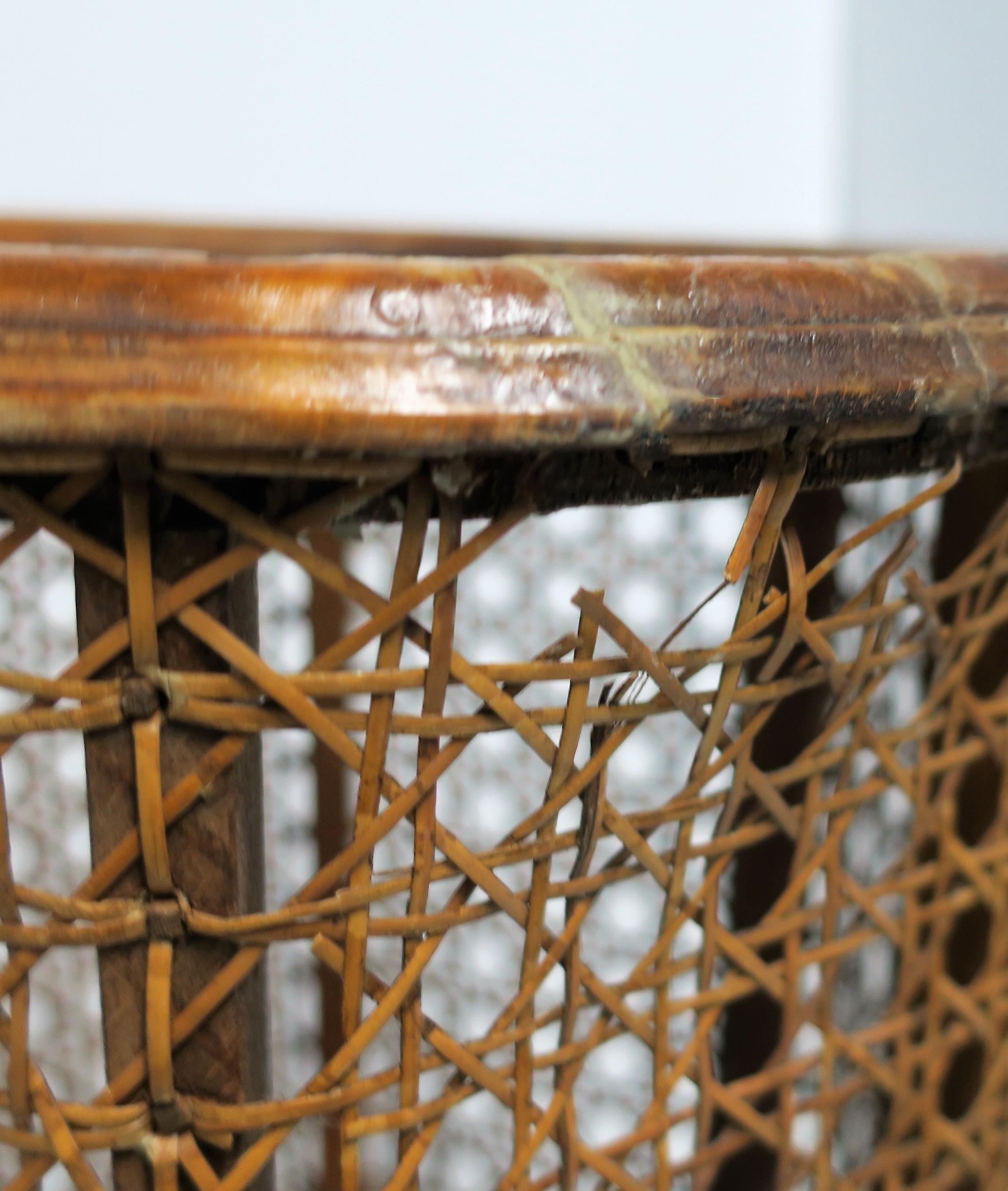 Vintage Wicker Cane Plant Stand 7