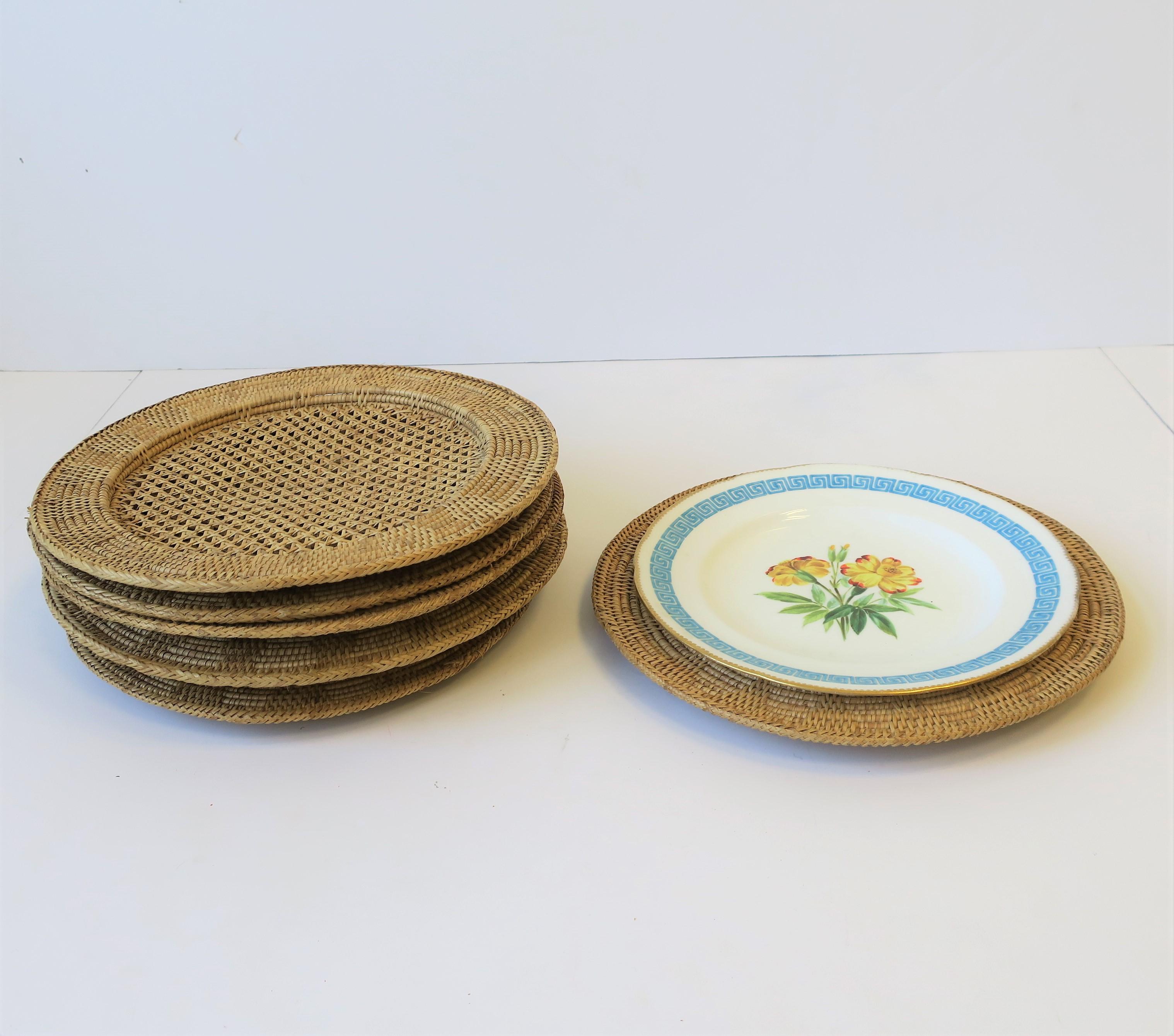 Wicker Cane Plate Chargers In Good Condition In New York, NY
