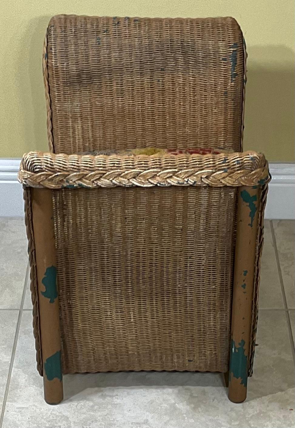 20th Century Vintage Wicker Child Armchair For Sale