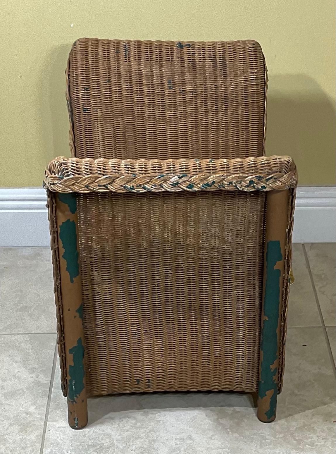 Vintage Wicker Child Armchair For Sale 1