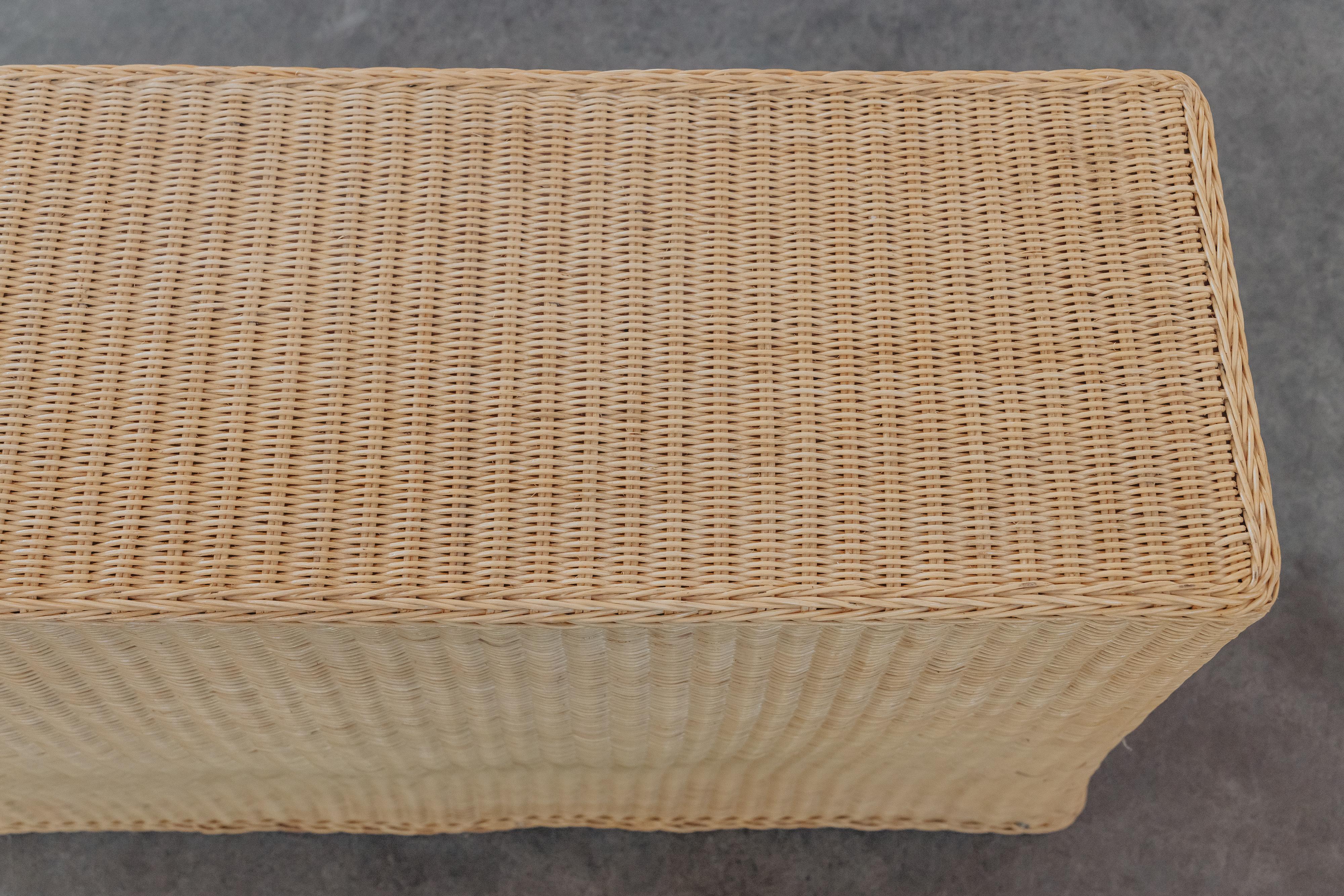Vintage Wicker Console Table From France, Circa 1970 For Sale 1