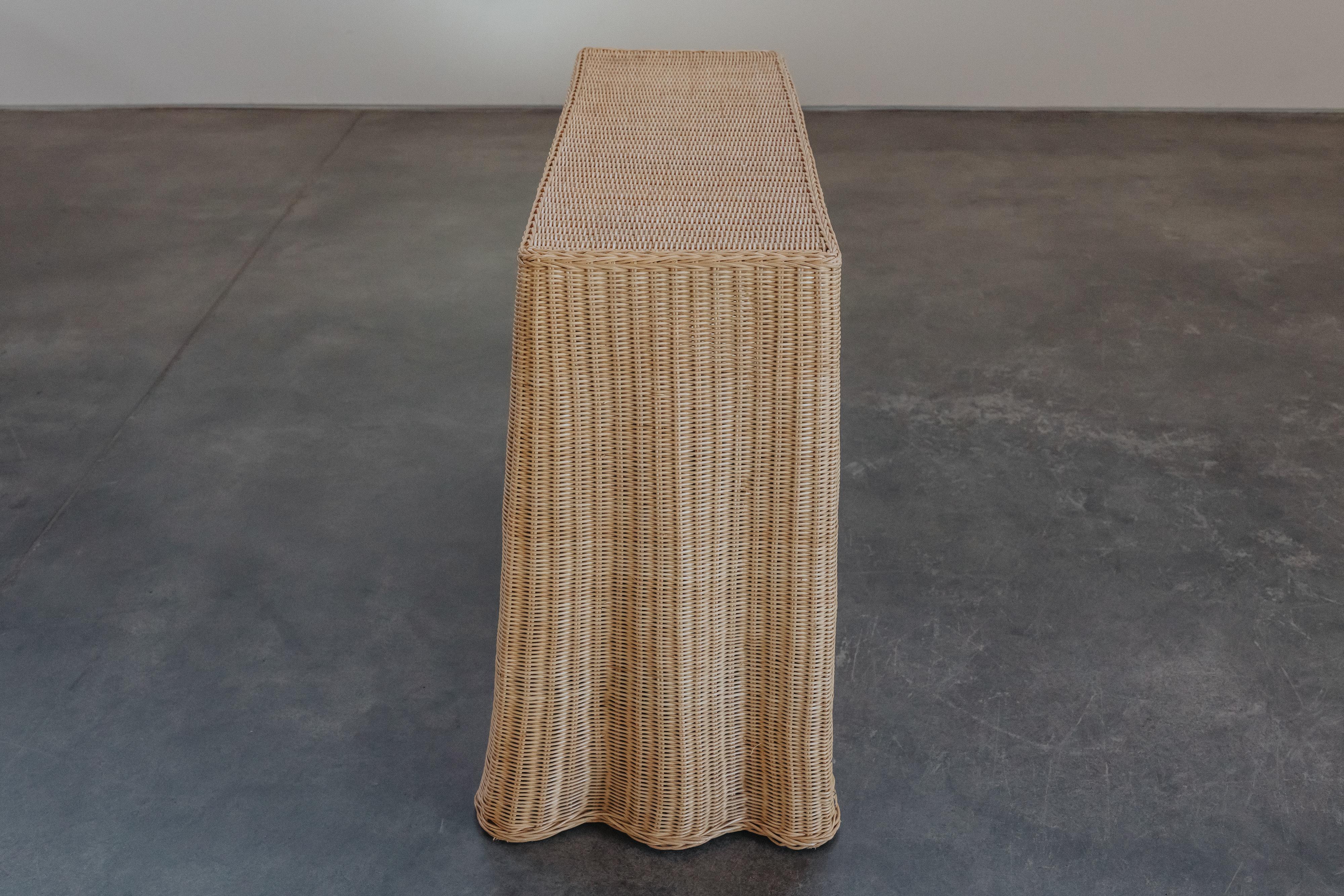 Vintage Wicker Console Table From France, Circa 1970 For Sale 3