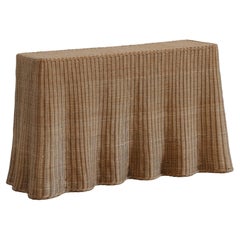 Vintage Wicker Console Table From France, Circa 1970