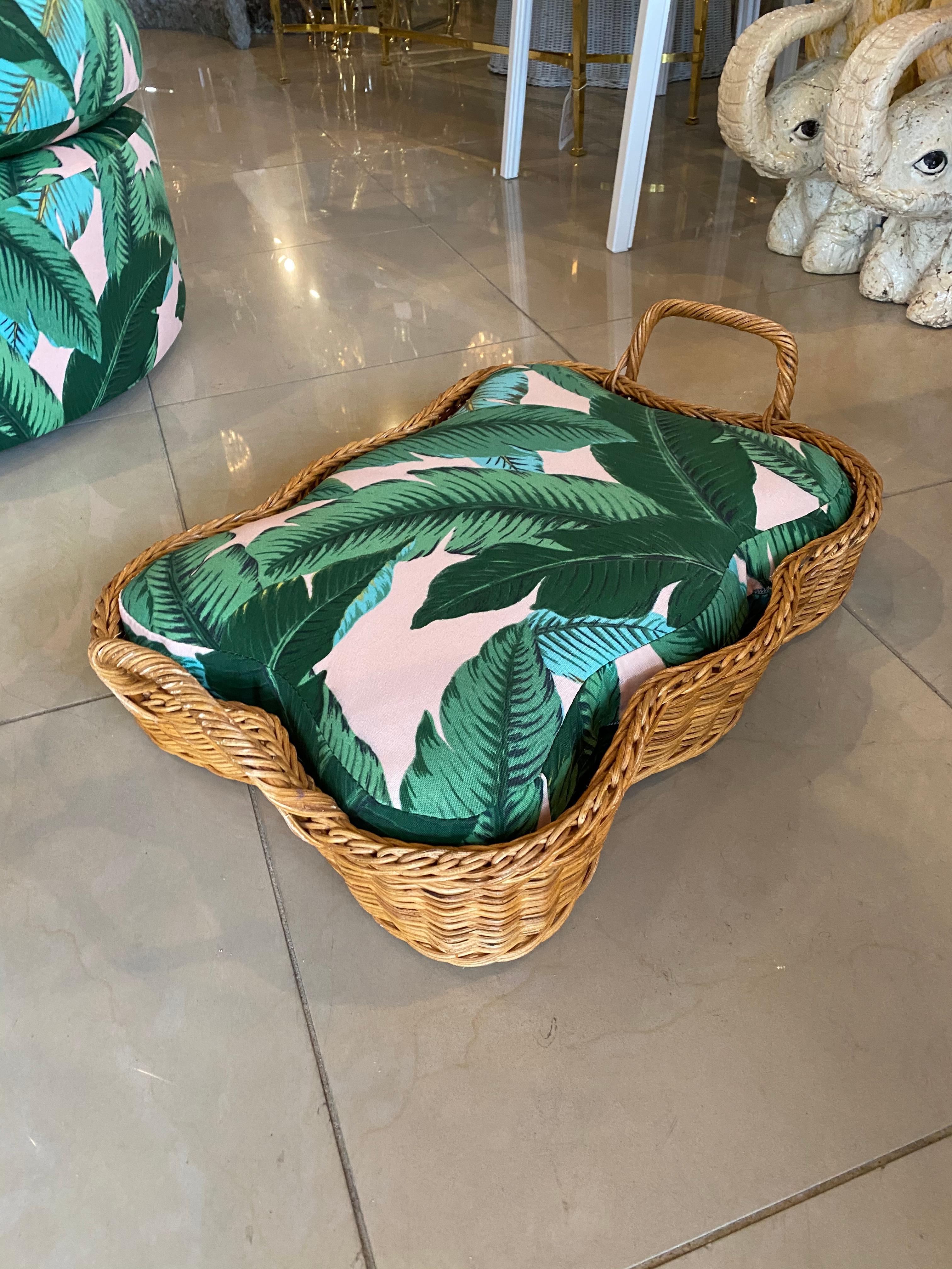 palm leaf dog bed