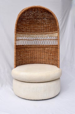 Vintage Wicker Dome Hooded Chair