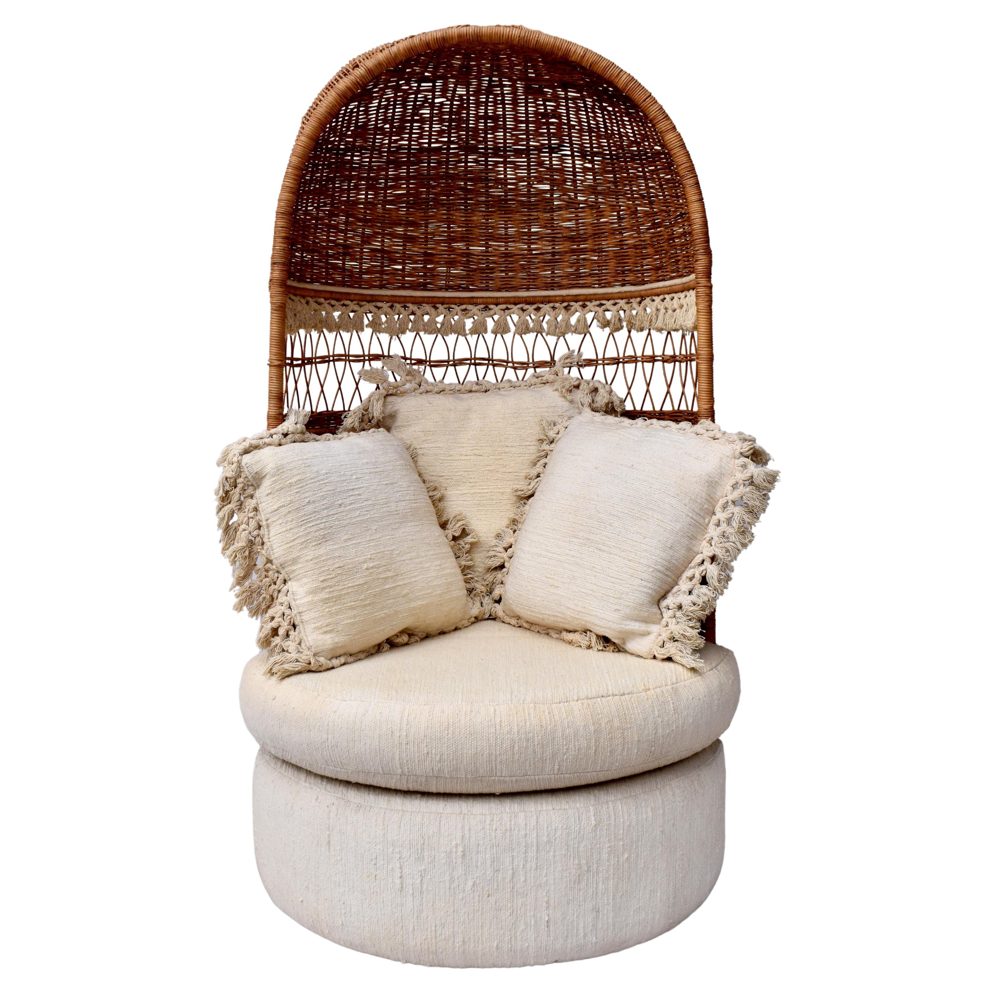 Dome wicker chair sales