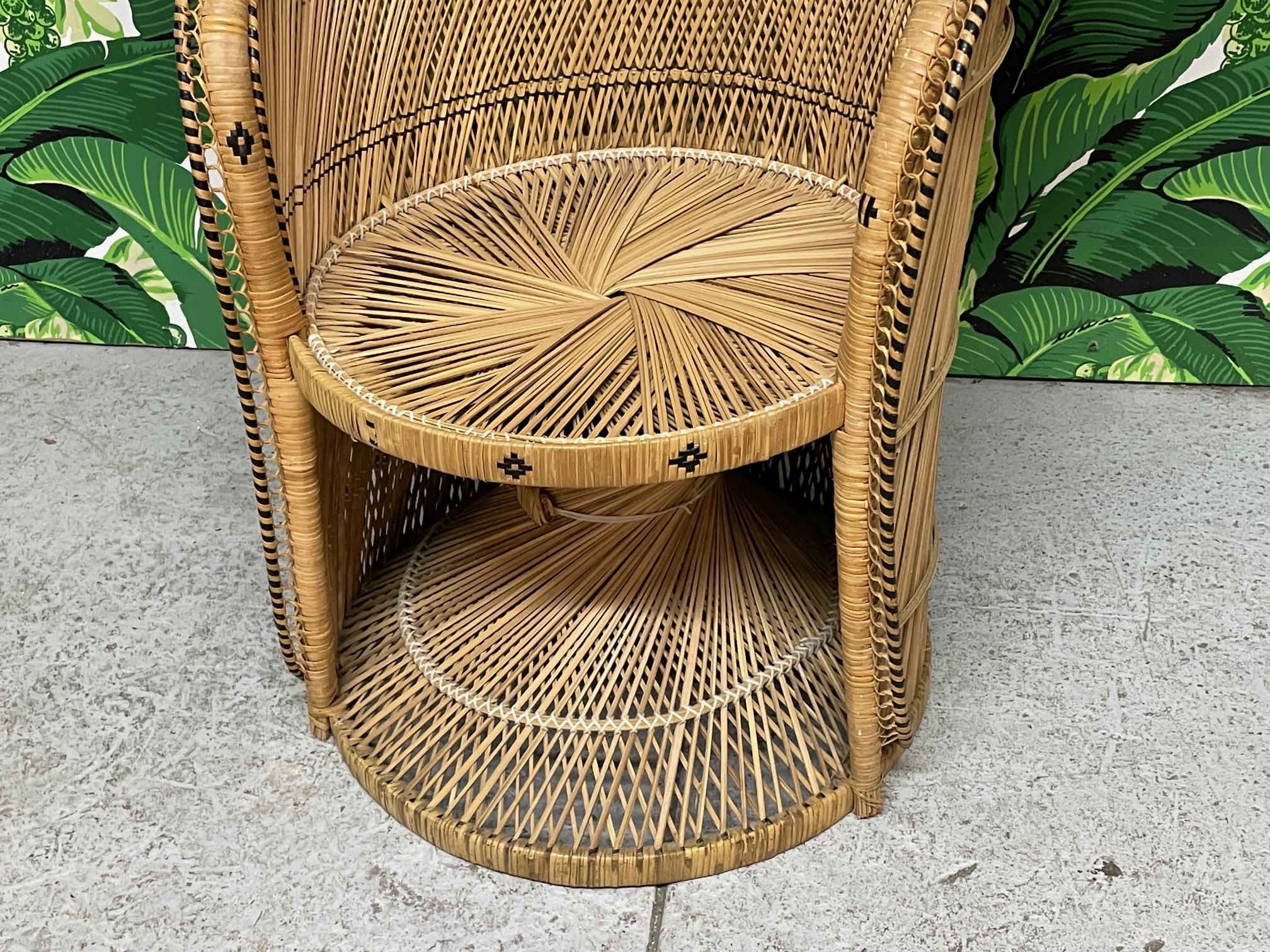 Vintage Wicker Emmanuelle Peacock Chair For Sale at 1stDibs