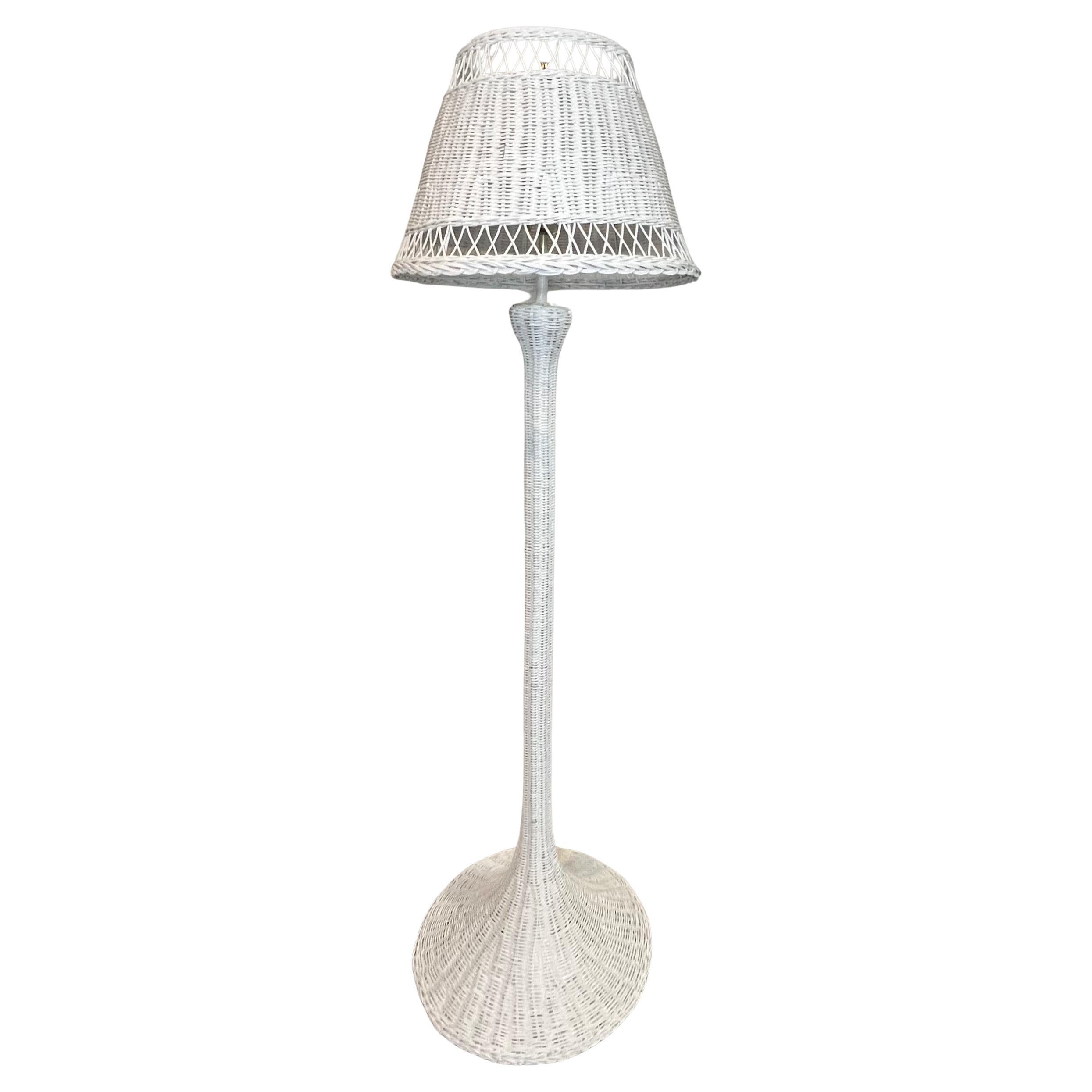 Vintage Wicker Floor Lamp