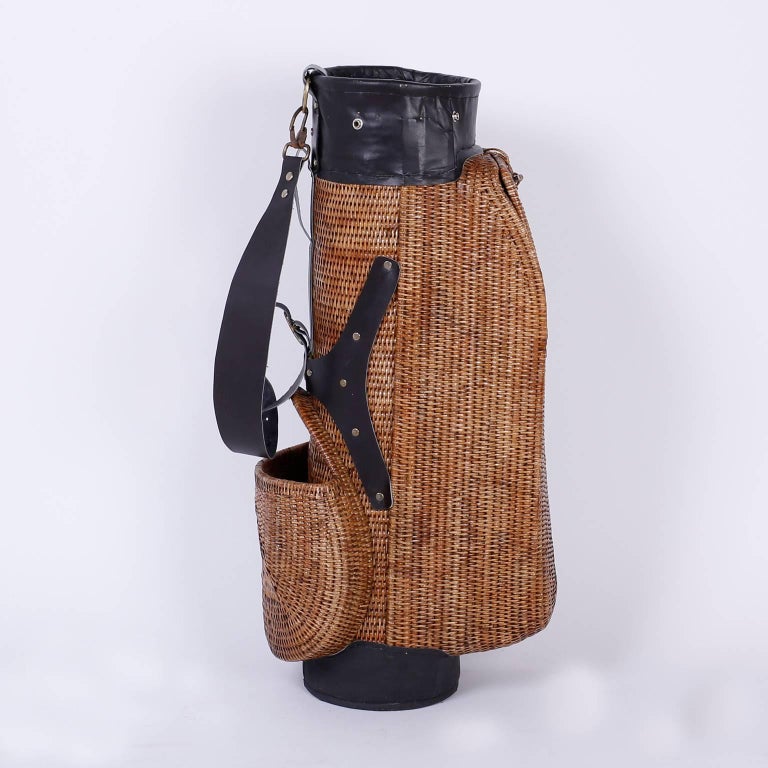 Vintage Wicker Golf Bag For Sale at 1stdibs