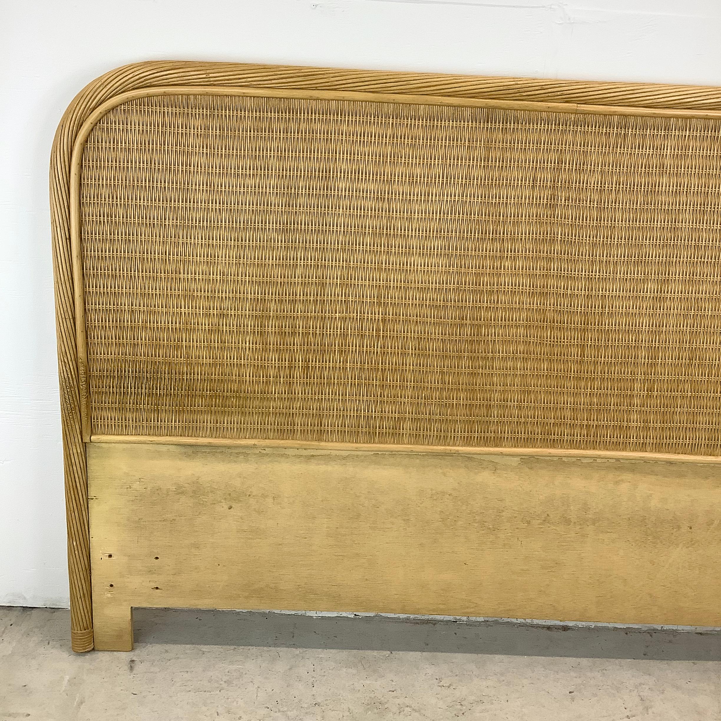 Bohemian Vintage Wicker Headboard by Henry Link for Lexington -full/queen For Sale
