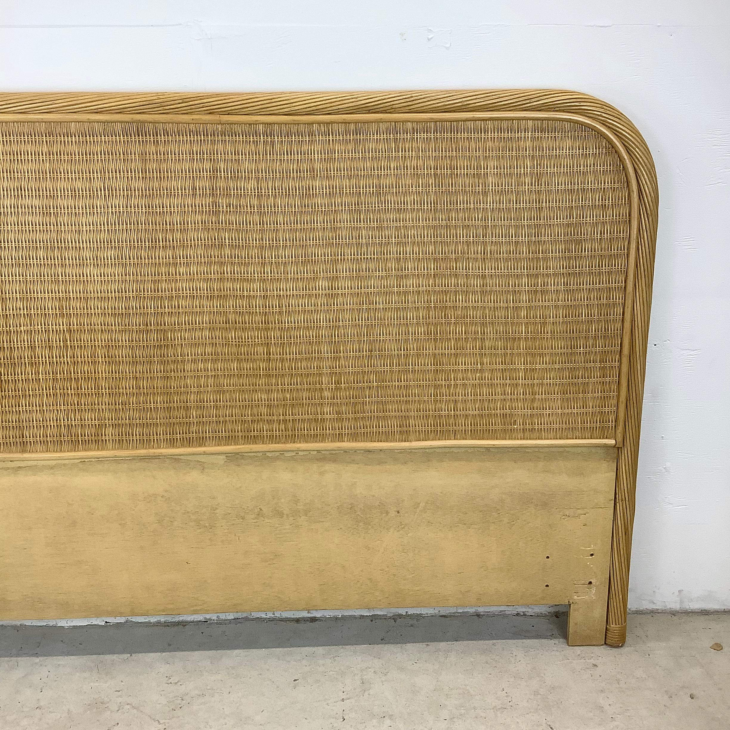 American Vintage Wicker Headboard by Henry Link for Lexington -full/queen For Sale