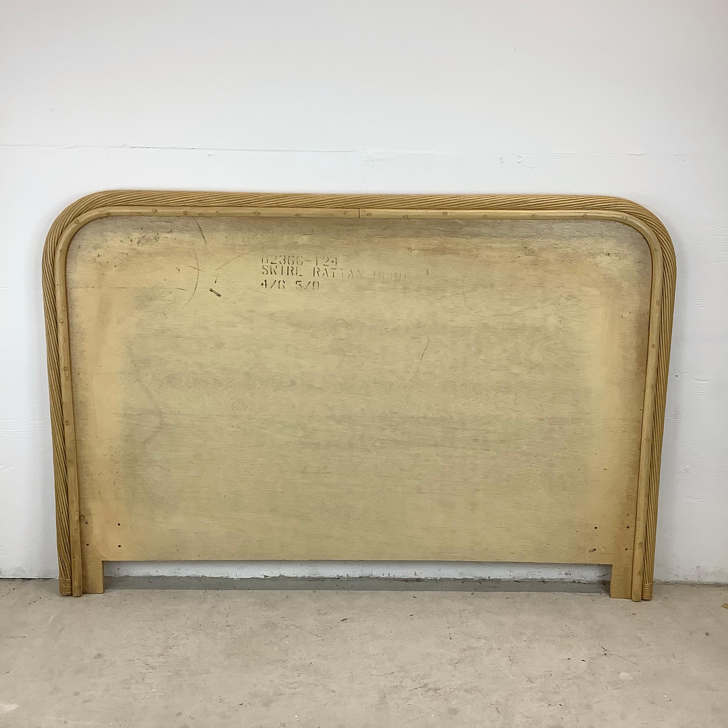 20th Century Vintage Wicker Headboard by Henry Link for Lexington -full/queen For Sale