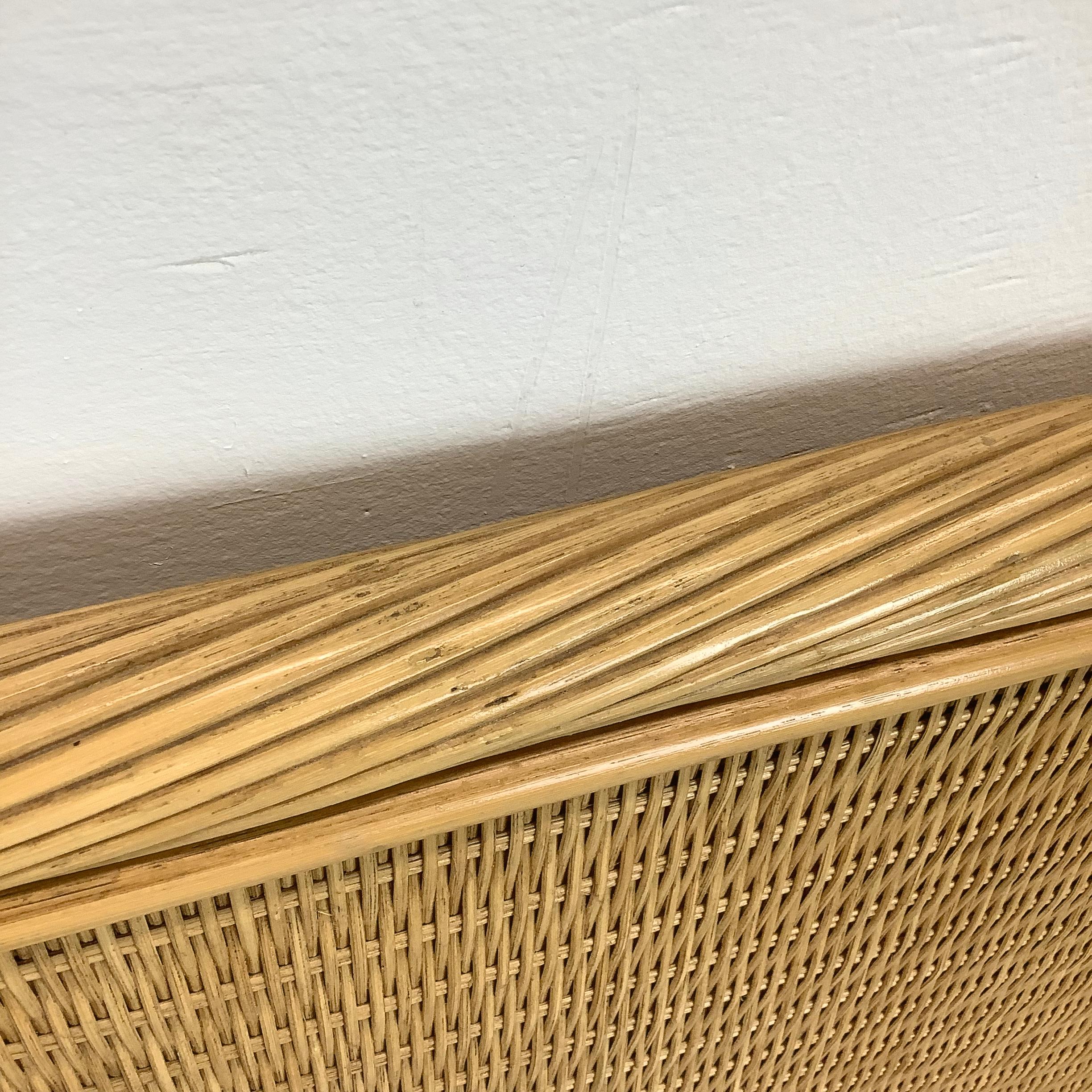 Vintage Wicker Headboard by Henry Link for Lexington -full/queen For Sale 1