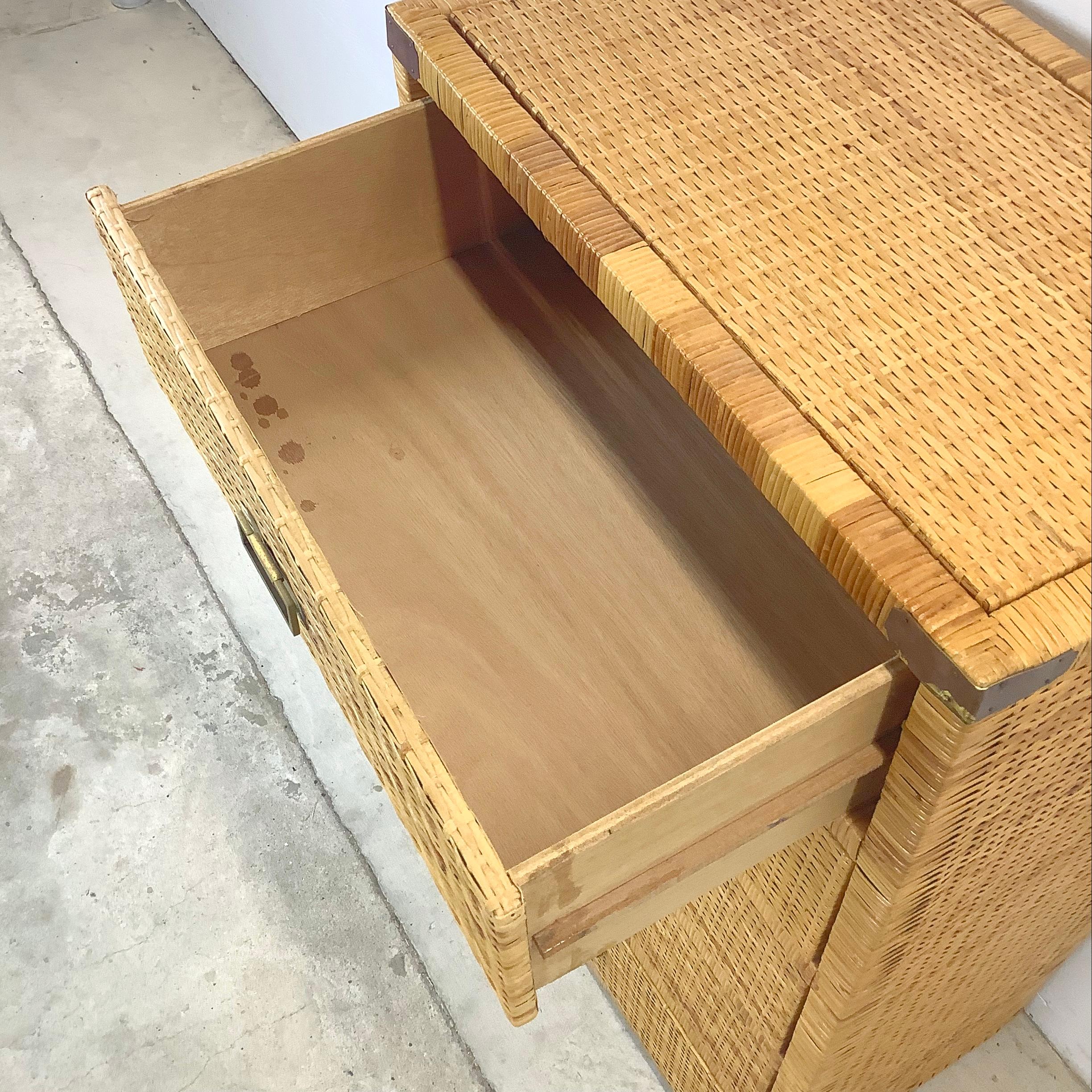 Vintage Wicker Highboy Dresser 2