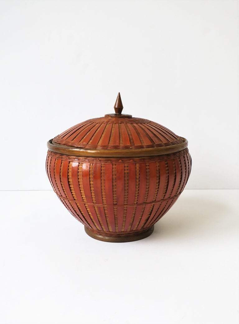 Vintage Wicker Ice Bucket at 1stDibs