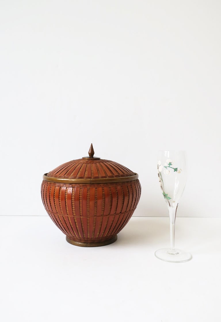Vintage Wicker Ice Bucket at 1stDibs