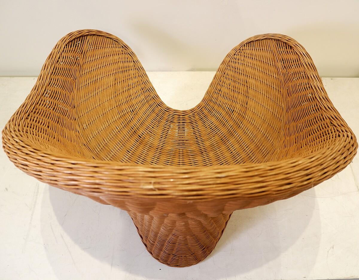 Silla vintage de mimbre Lotus para meditación, años 80 en venta 4