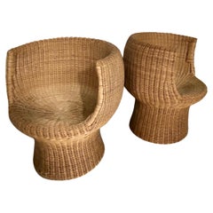 Vintage Wicker Lounge Chairs