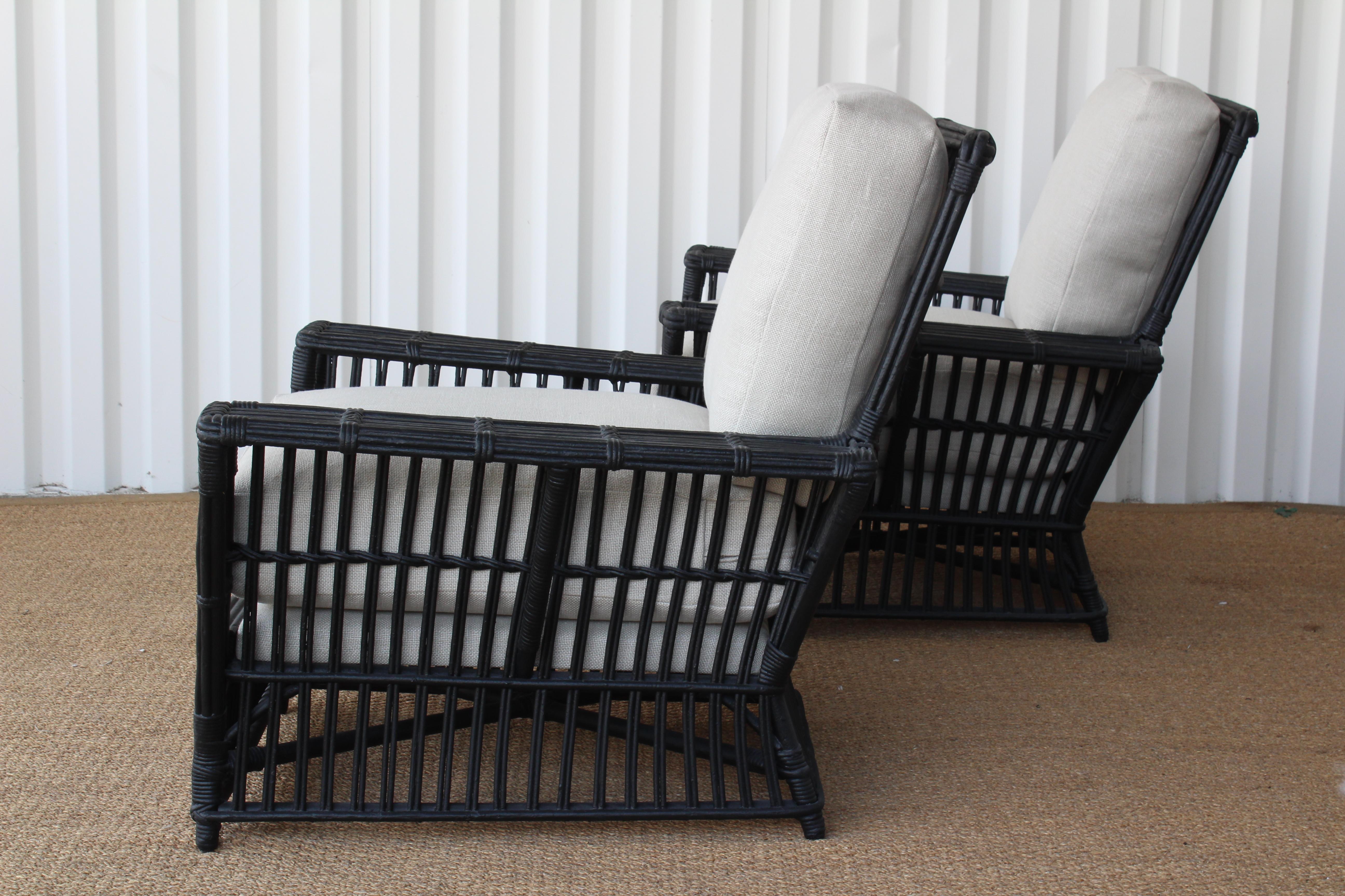 Vintage Wicker Lounge Chairs, France, 1930s 1