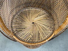 Vintage wicker peacock chair, 1970s