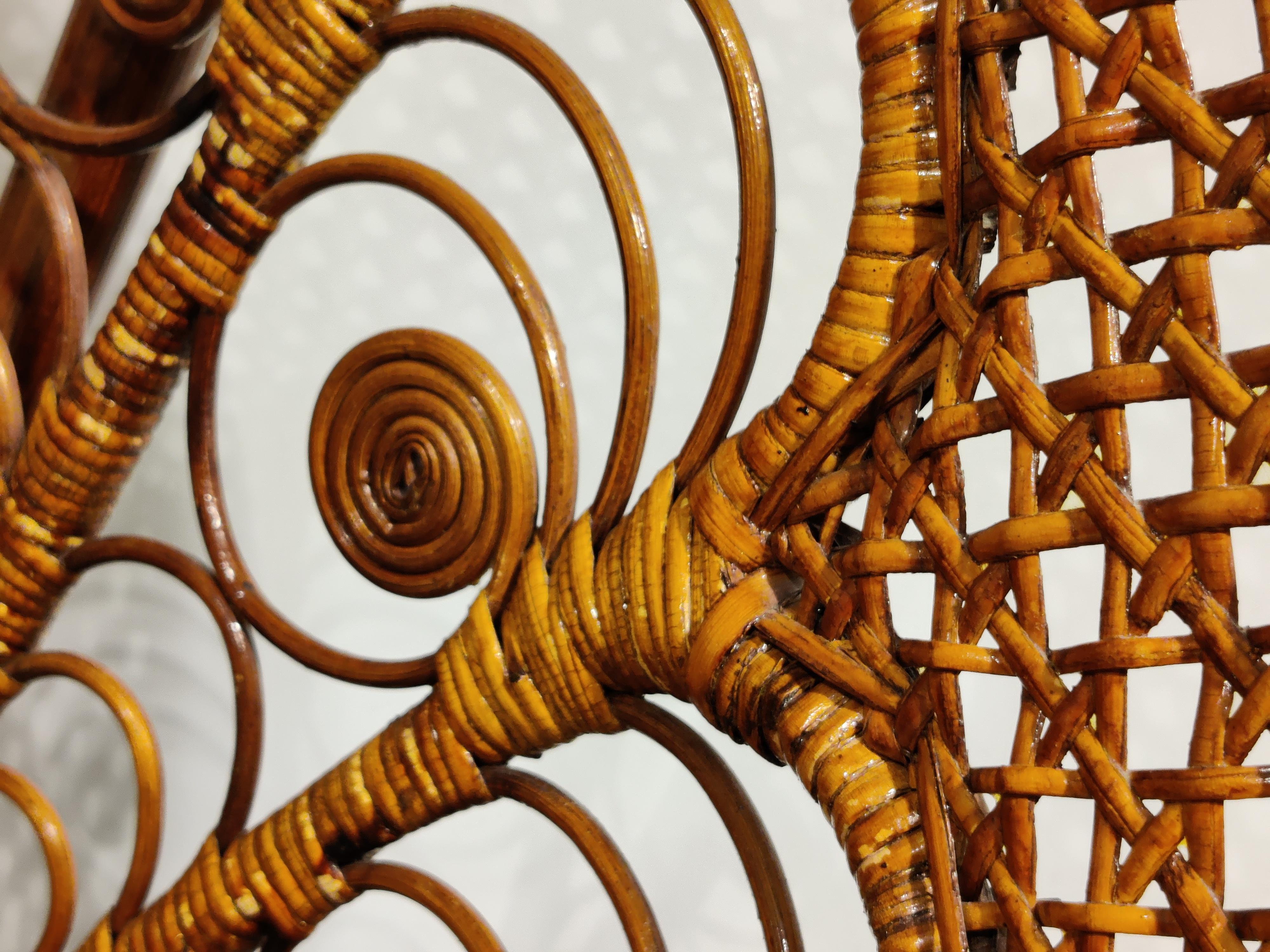 Vintage Wicker Peacock Chair, 1970s 1