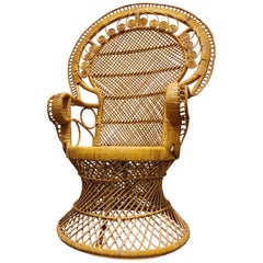 Retro Wicker Peacock Chair, 1970s