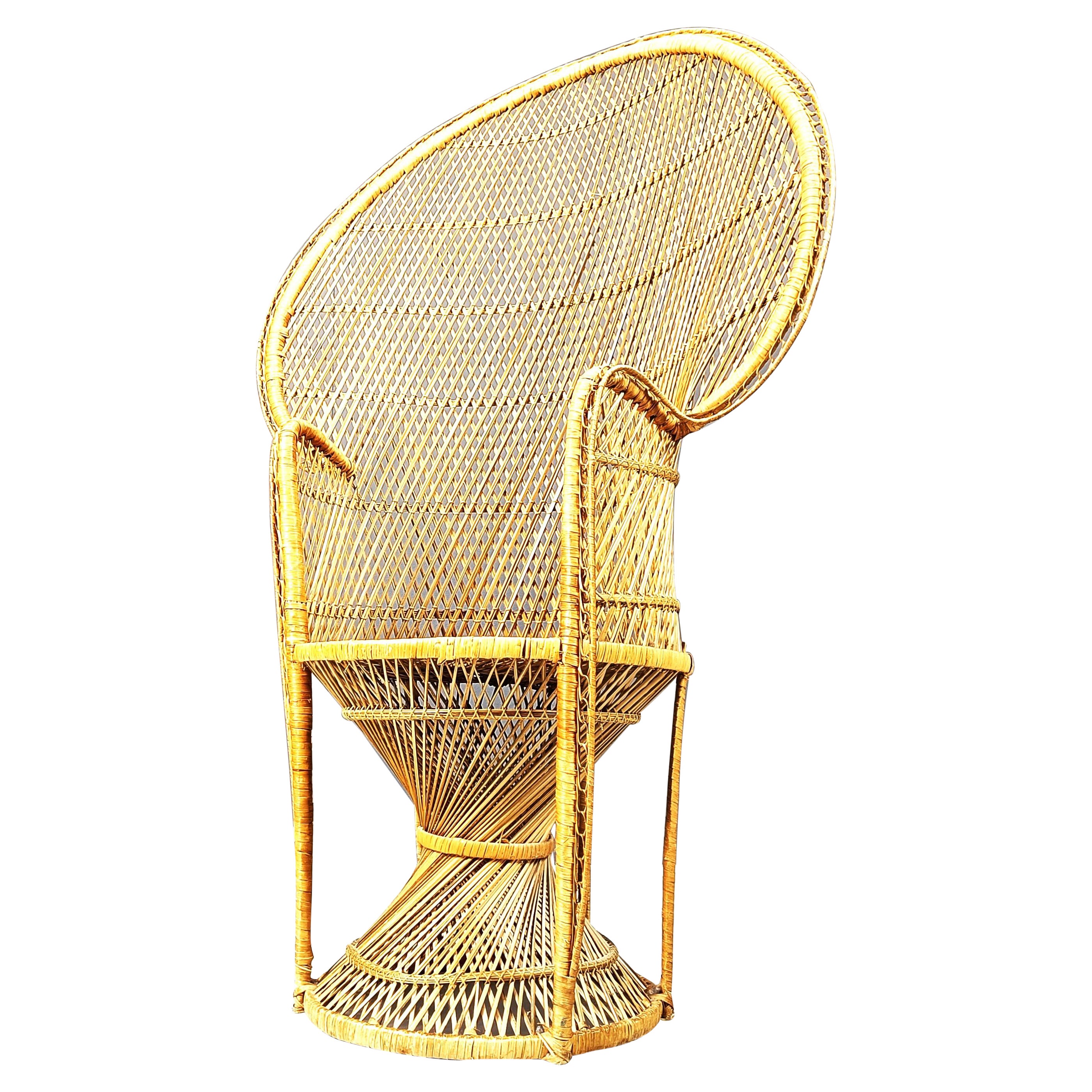 Vintage wicker peacock chair, 1970s