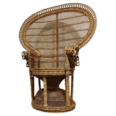 Vintage Wicker Peacock Chair, 1970s 