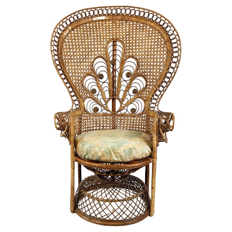 Vintage Wicker Peacock Chair, 1970s For Sale at 1stDibs