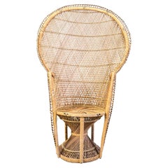 Vintage wicker peacock chair, 1970s