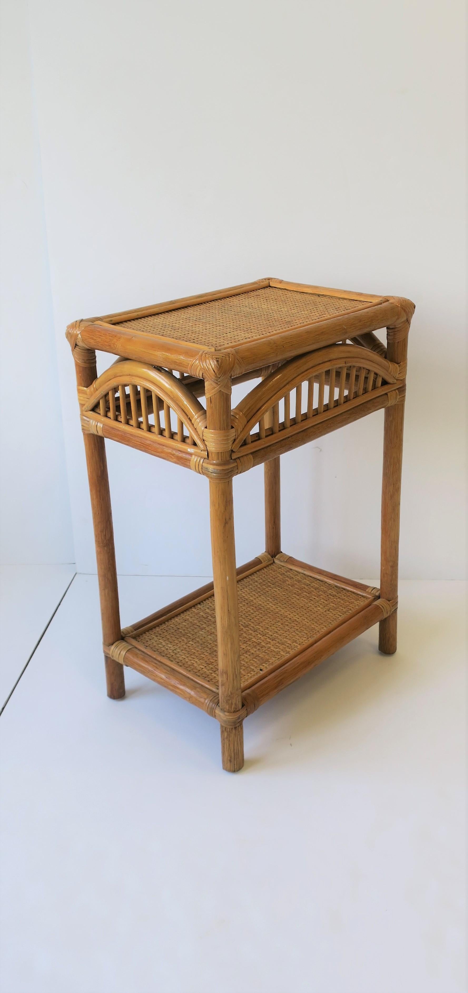 Vintage Wicker Rattan End or Side Table 4