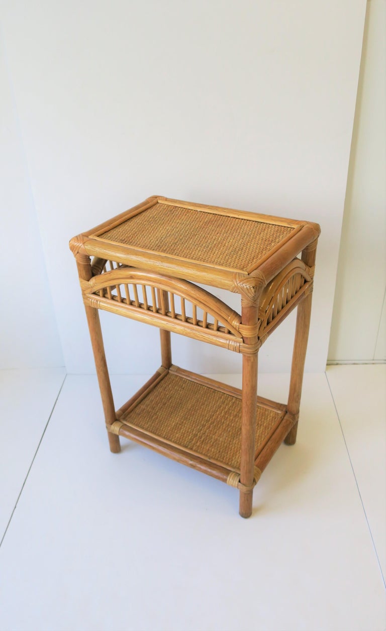 Vintage Wicker Rattan End or Side Table at 1stDibs wicker side table, vintage, vintage rattan