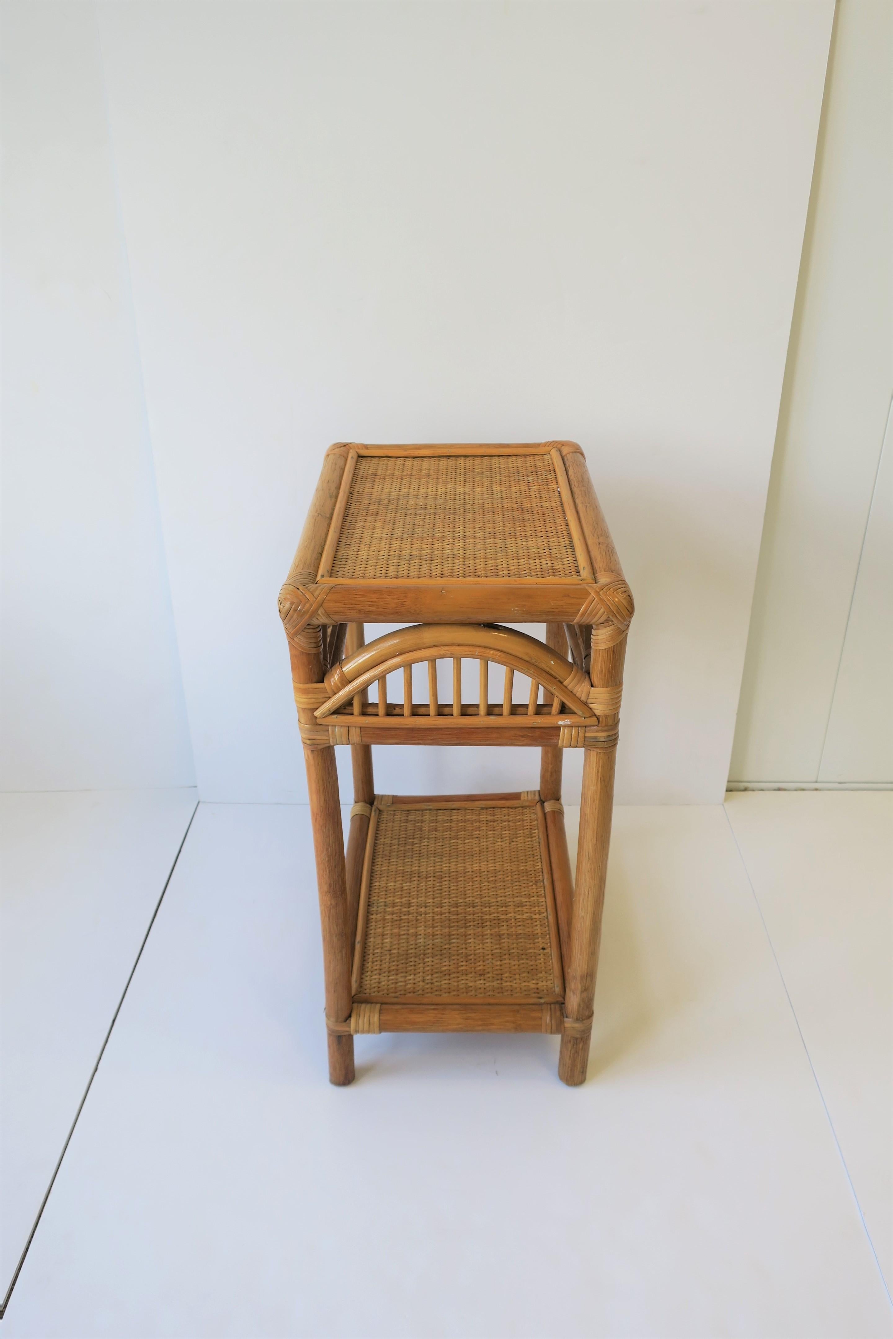 vintage wicker end table