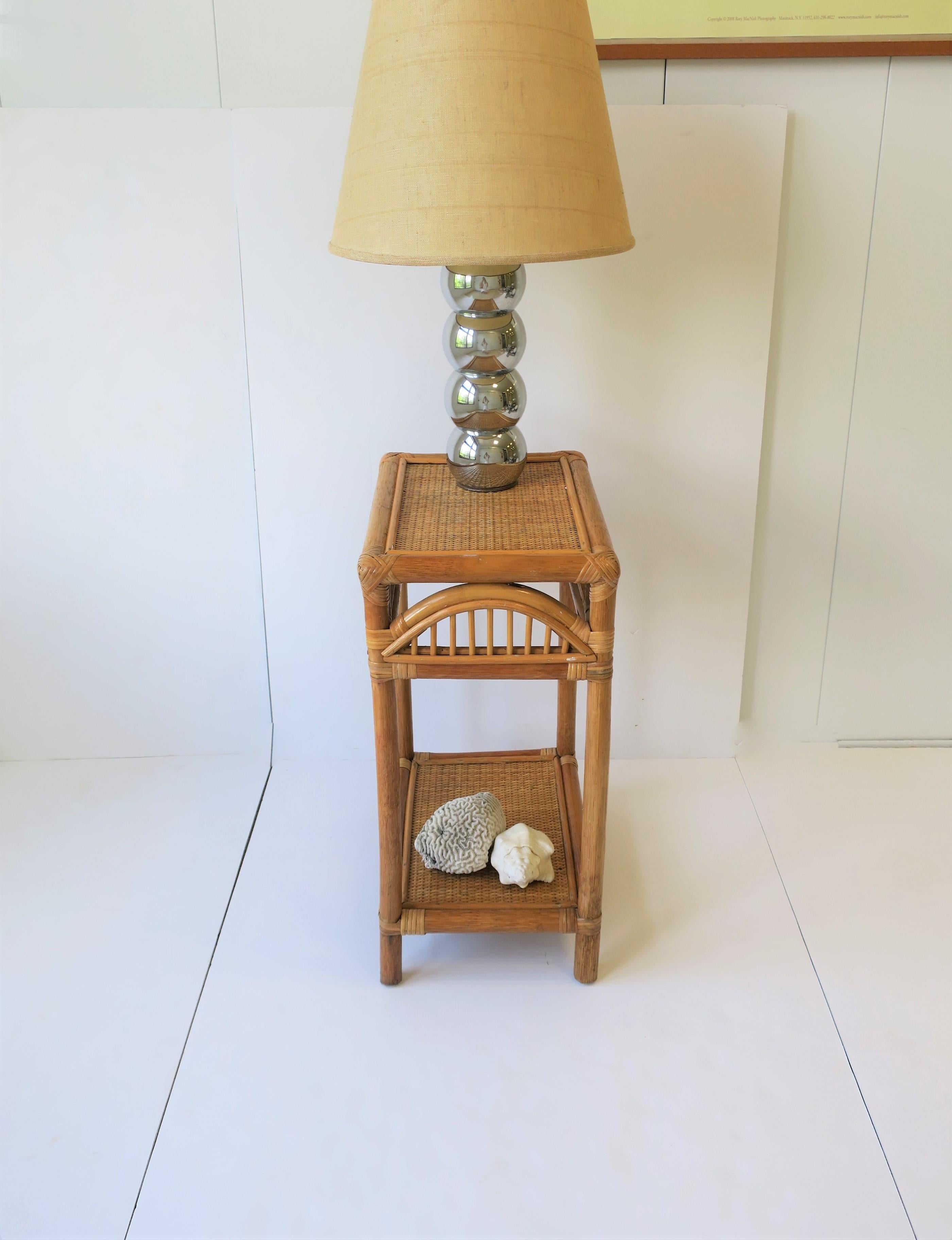 20th Century Vintage Wicker Rattan End or Side Table