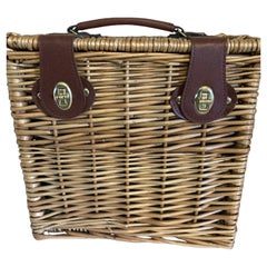 Vintage Wicker Rattan Picnic Basket for Vintage ne and Cheese