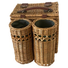 Cestino da picnic in vimini e rattan vintage per Vintage By e formaggio