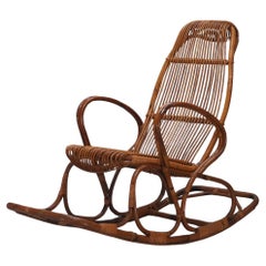 Vintage Wicker Rocking Chair, 1950s