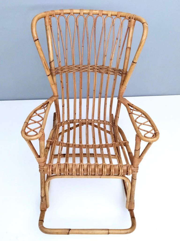 Vintage Wicker Rocking Chair, Italy, 1980s For Sale at 1stdibs Vintage Wicker Rocking Chair, Italy, 1980s For Sale at 1stdibs