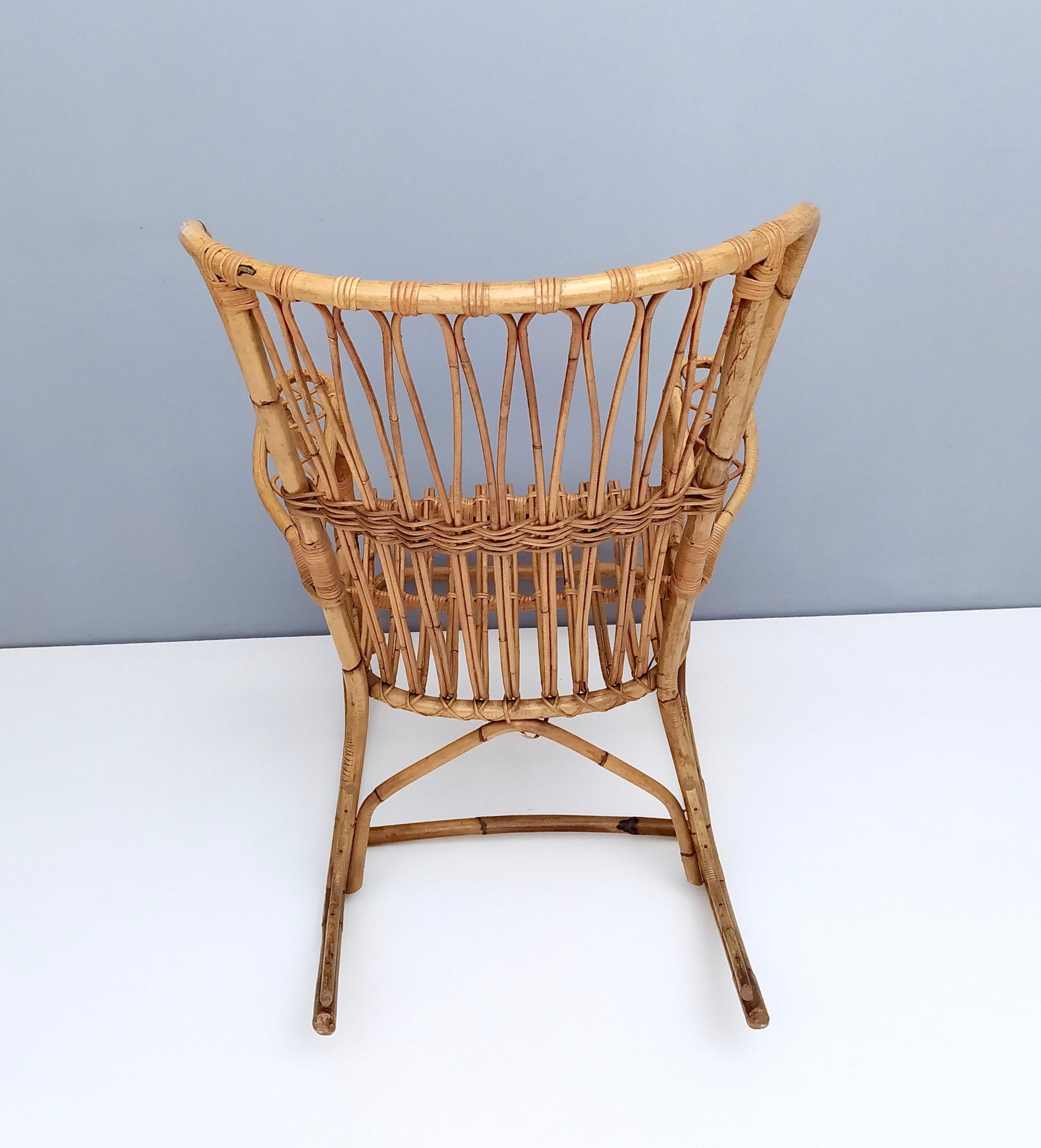 Post-Modern Vintage Postmodern Bamboo Rocking Chair, Italy 1980s