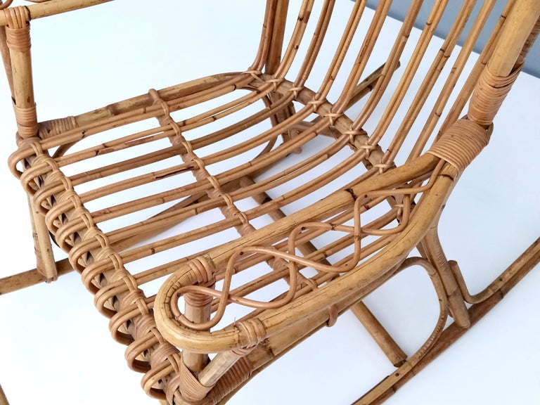 Vintage Wicker Rocking Chair, Italy, 1980s For Sale at 1stdibs