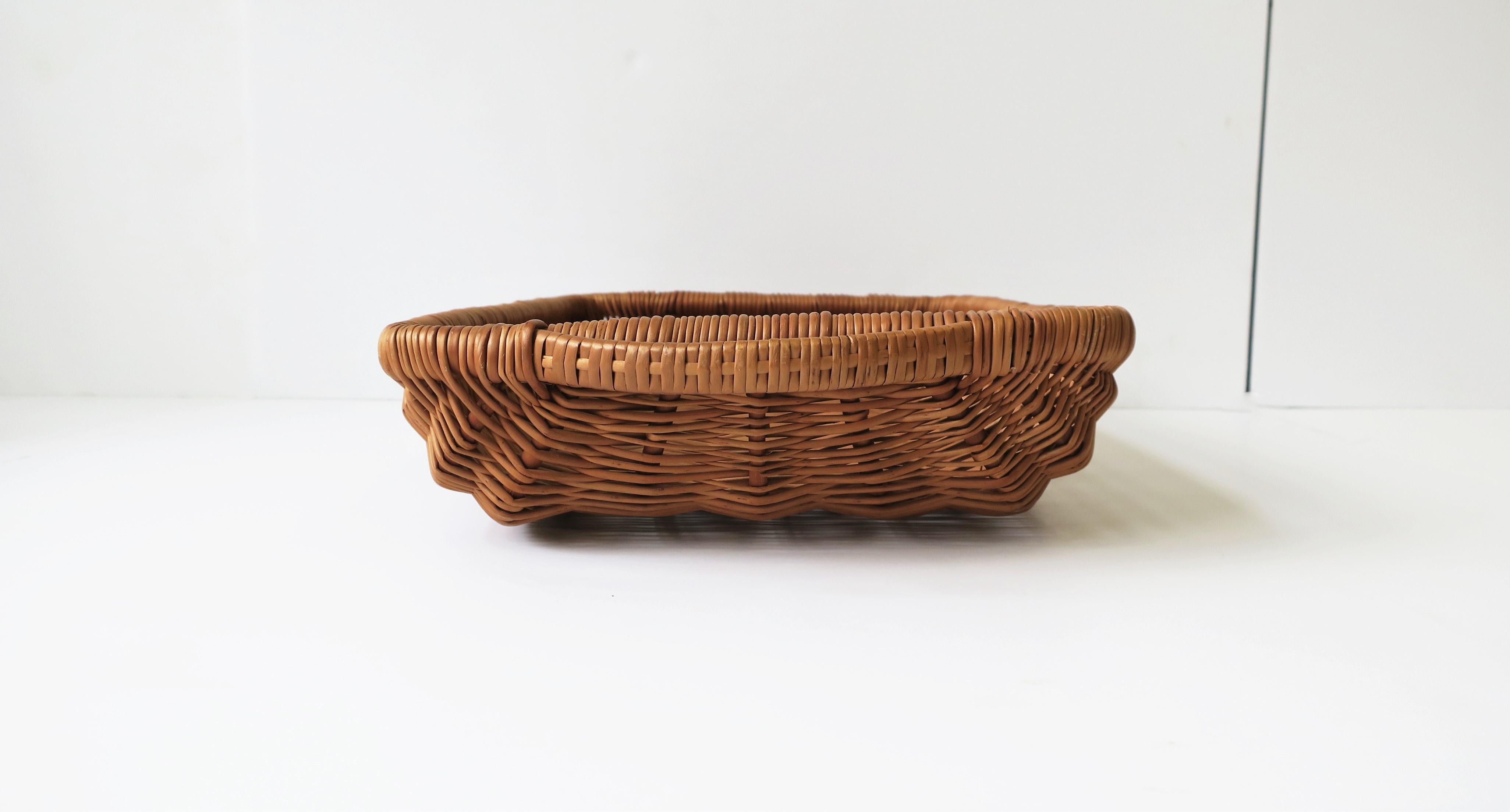 Wicker Serving Tray or Gathering Basket 4
