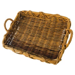 Vintage Wicker Serving Tray