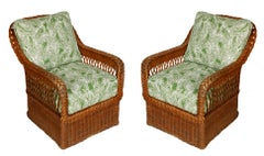 Vintage Wicker Sofa and Chairs with New Outdoor Cushions