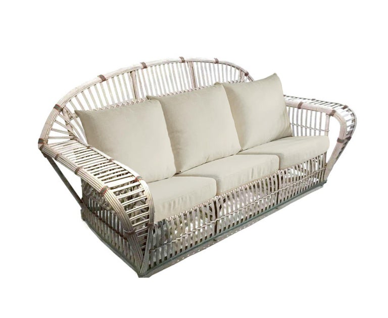 Vintage Wicker Sofa For Sale at 1stDibs