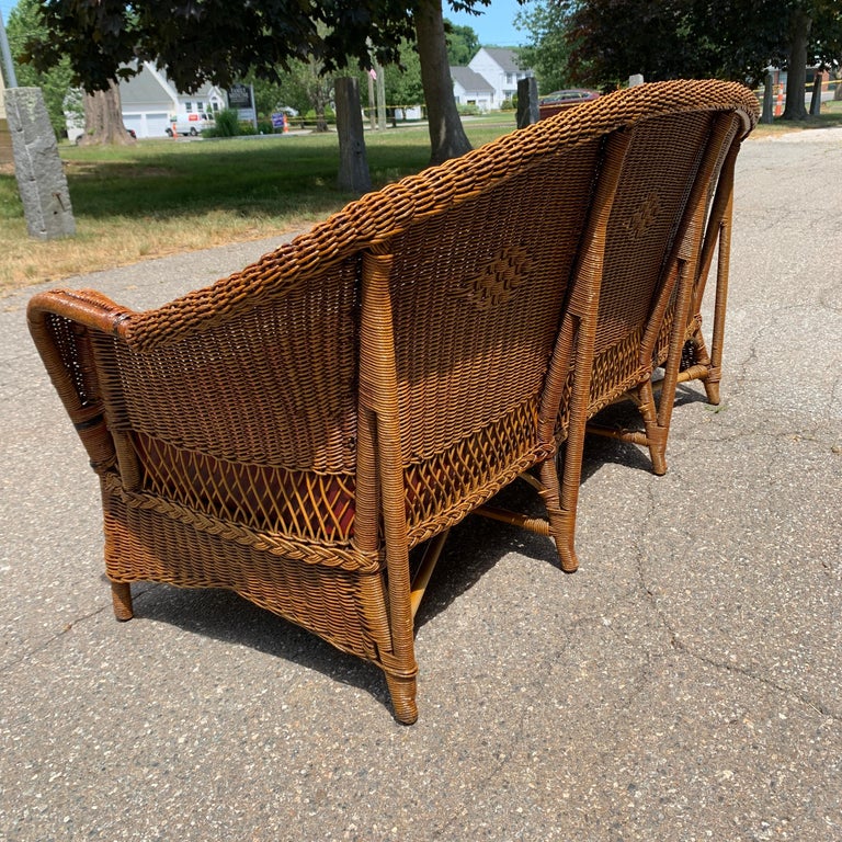 Vintage Wicker Sofa For Sale at 1stDibs
