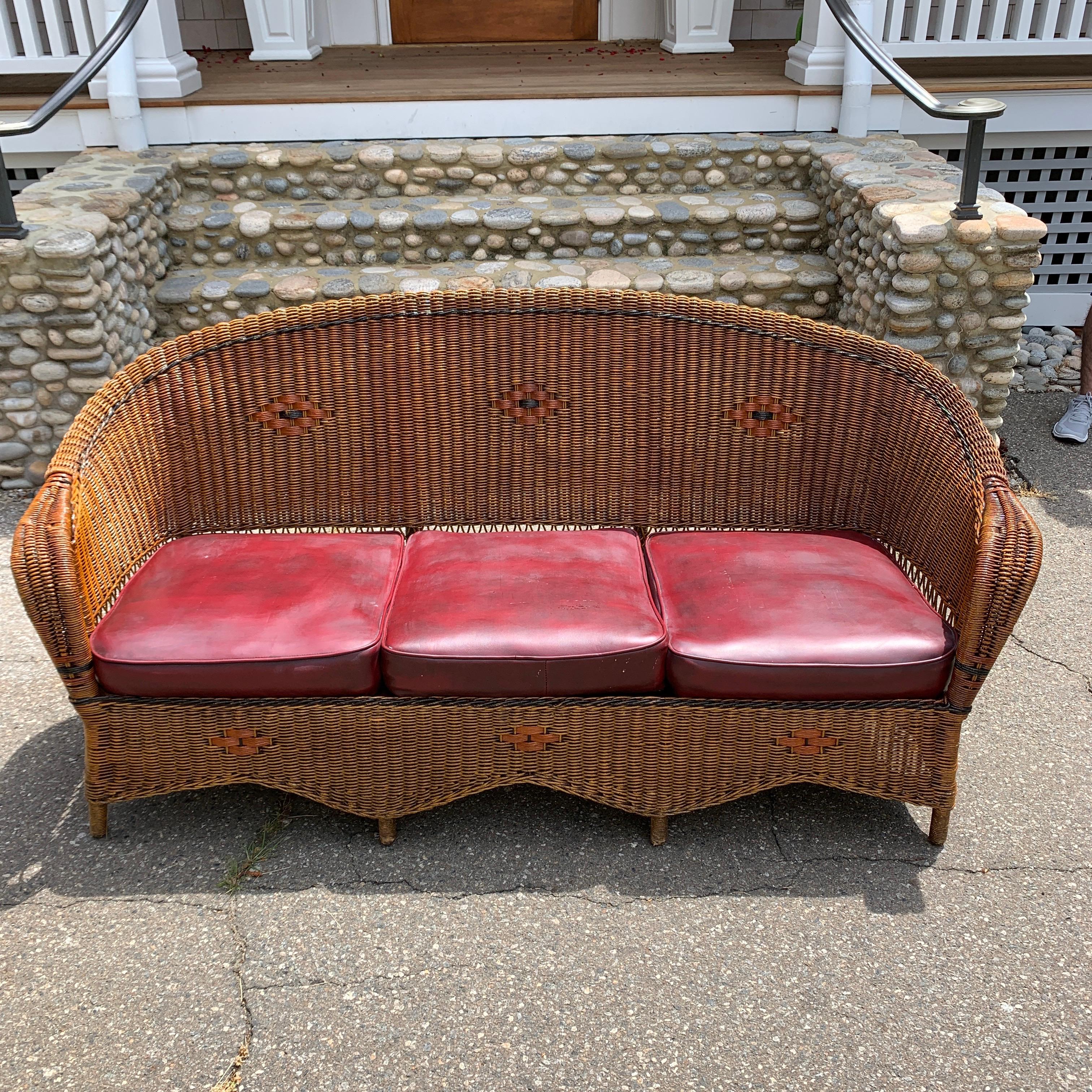 vintage wicker couch