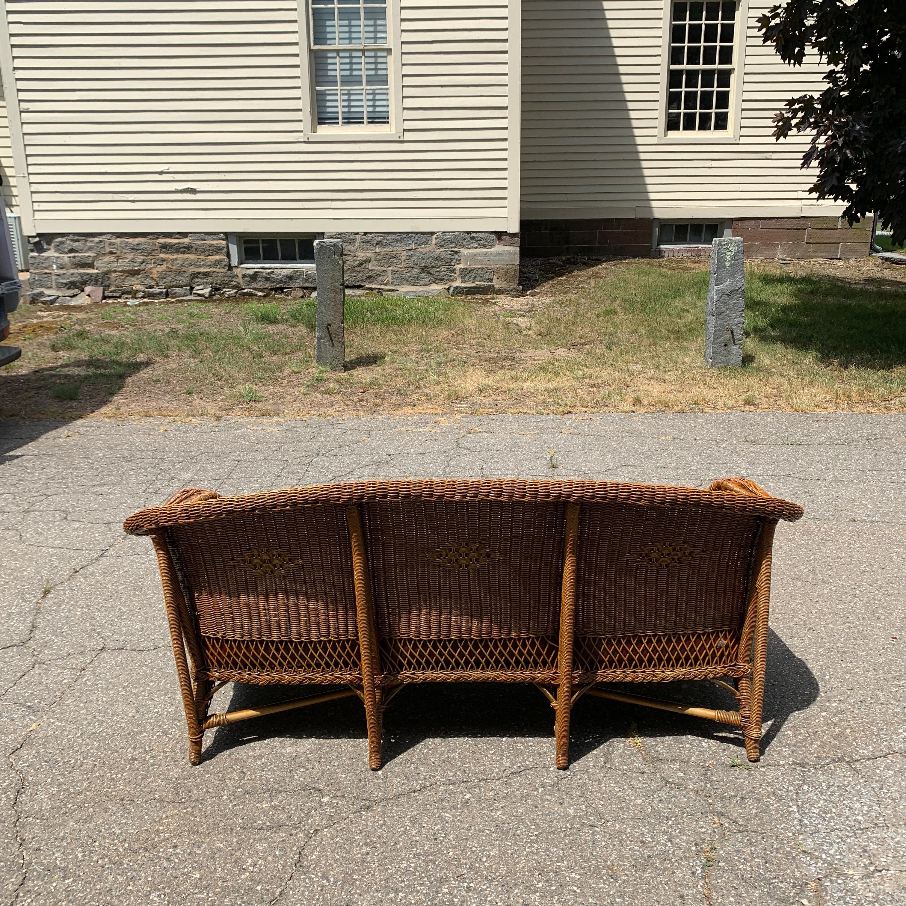 American Vintage Wicker Sofa