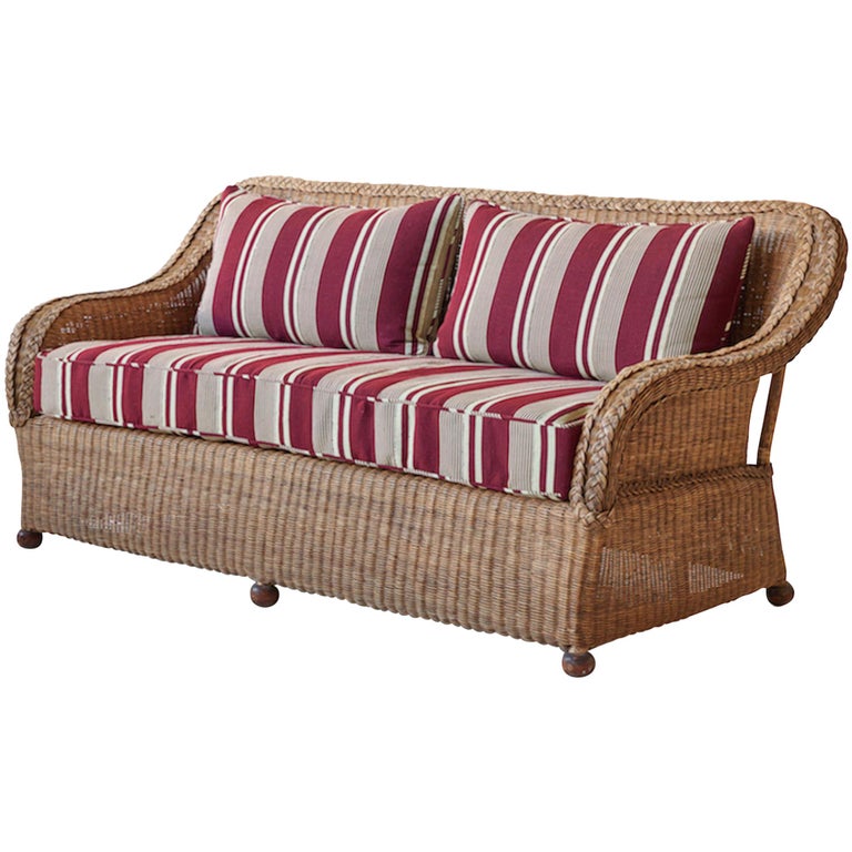 Vintage Wicker Sofa at 1stDibs