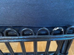 Vintage Wicker Stool in Black