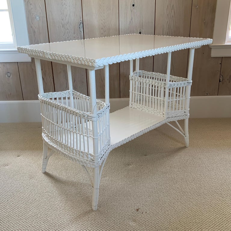 Vintage Wicker Table at 1stDibs